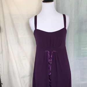 Bones & Roses purple knit jersey satin strap dress
